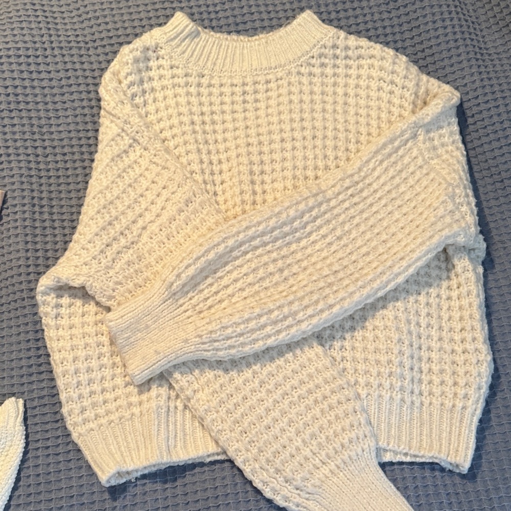 SO cozy cream waffle Sweater